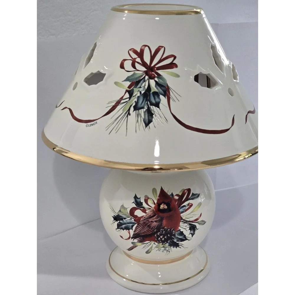 Lenox Christmas Cardinal Holiday Candle Lamp